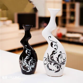 Originalus Dizainas Modernus Išgalvotas Formos Vaza Aukštos Klasės Jingdezhen Keramikos Asmenybės Vaza Europos Namų Dekoracijas 2 Vnt/daug