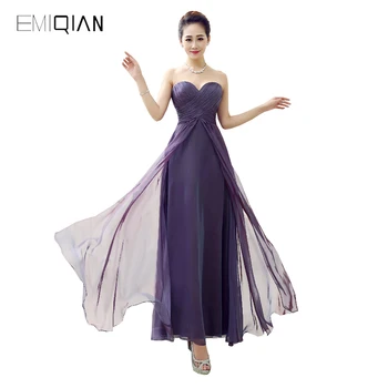 Originalus Dizainas Paprastas Linijos, Brangioji, Violetinė Šifono Prom Dresses Prom Suknelė