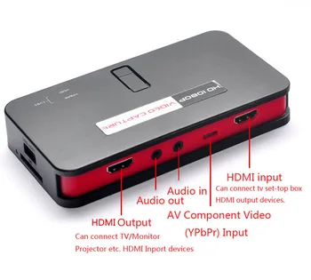 Originalus Ezcap HD Vaizdo Žaidimas Užfiksuoti Kortelės 1080P HDMI, YPbpr CVBS Įrašo Lauką U Disko SD PS4, PS3, 