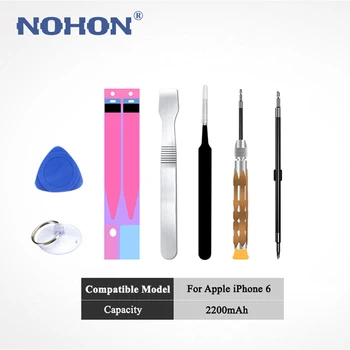Originalus NOHON Baterija Apple iPhone 6 6G iPhone6 2200mAh Pakeitimo Didelės Talpos Telefono Bateria su Nemokamų Įrankių Rinkinys lipdukas