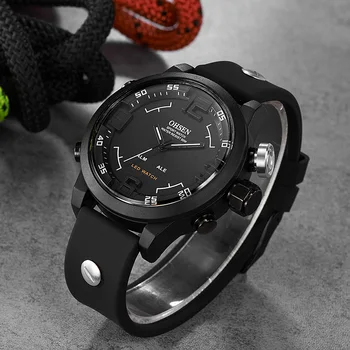 Originalus OHSEN Skaitmeninis Kvarco Lemans Laikrodį Mens Vyrų Gumos Juosta 50M Plaukti Sporto Elektroninių Suknelė Žiūrėti Reloj Masculino Hombre