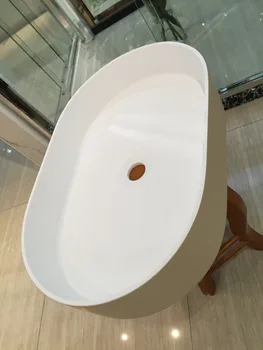 Ovalo formos vonios kambarys kieto paviršiaus akmens skaitiklis viršuje kriaukle mados Tuštybės Virš praustuvės RS38335-473