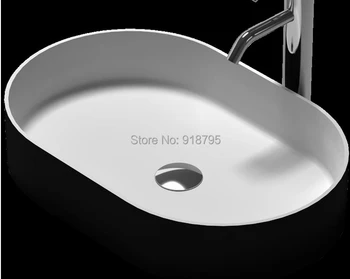 Ovalo formos vonios kambarys kieto paviršiaus akmens skaitiklis viršuje kriaukle mados Tuštybės Virš praustuvės RS38335-473