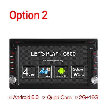 Ownice C500 Universalią 2-din Android 6.0 Octa 8 esminių Automobilio DVD grotuvas GPS Wifi BT Radijo BT 2GB RAM, 32GB ROM 4G SIM LTE Tinklo