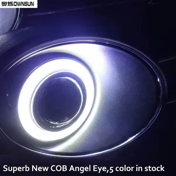 Ownsun Naujoviškas Super COB Rūko žibintai Angel Eye Bamperio Dangtelis Skoda Fabia Scout