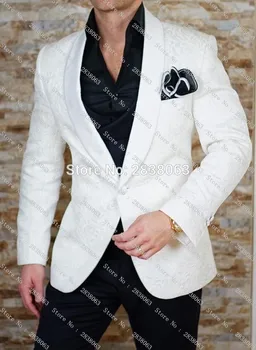 Pagal užsakymą Pagaminti Groomsmen Skara Atvartas Jaunikis Tuxedos Modelio Striukė Kietas Kelnės ir peteliškė Vyrų Kostiumai, Vestuvių Geriausią Vyro Švarkas C66