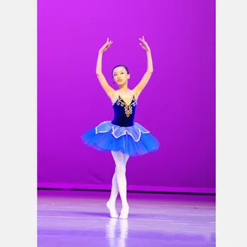 Pagal užsakymą Pagaminti Mėlyna Gėlė Baleto Suknelės,Mergina Tutu Baleto Kostiumai Vaikams Mergina Baleto Suknelė Vaikams Mažmeninės Didmeninės HB1288