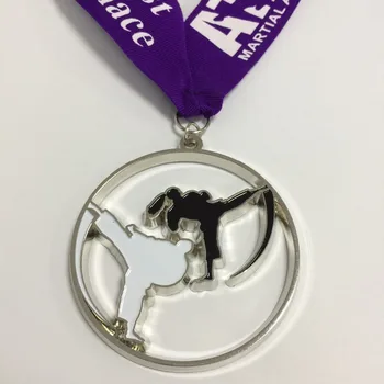 Pagamintas medalis su šlifavimas fone Individualų sporto renginys medalis su medvilnės juostelę--50.8 mm skersmuo-100vnt