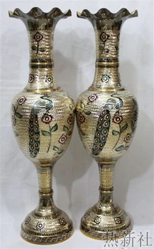 Pakistanas Pakistanas, meno ir amatų, importo bronzinė vaza bronzos 80 cm aukščio, aukso, vario vaza