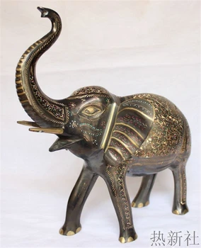 Pakistano 18 colių bronzos gyvūnų mylėtojai dramblys rankų darbo meno baldai importuojami variniai dramblys