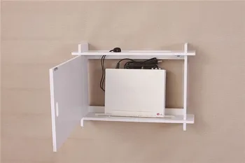 Paprasta šiuolaikinio TV set-top box rėmo maršrutizatoriaus lizdų sienos rack storage box kūrybos medžio, sienos, lentynos namų dekoro