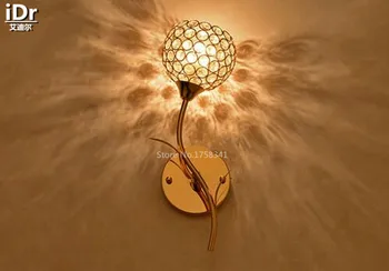 Paprastas modernus aukso K9led kristalų lempos, naktiniai staleliai, lempa, miegamojo lempa kambarį žibintai Kūrybos Apšvietimas, Sieniniai Šviestuvai OLU-0035