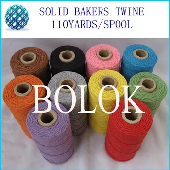 Paprastas spalvos medvilnės Baker virvės, kietas kepimo twne 30pcs/daug (110yards) 10 rūšių spalva nemokamas pristatymas