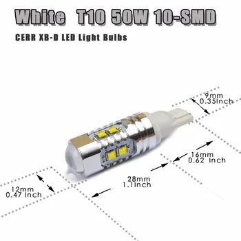 Par Lampada Ultra Led Pingo T10 W5w Cree Žetonų 50w Forte CarroFarolete (Lanterna Dianteira), Re,Seta,Freio,luz de posicao(DRL)