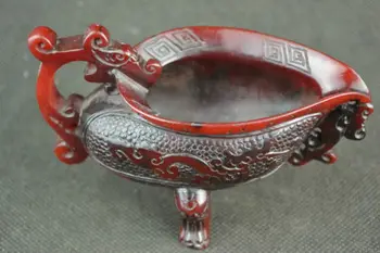Parengti Kolekcines, Papuošti rankų darbas Senas dirbtinės dervos ragų dragon formos taurės