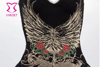 Parodijos Stud Kalnų Krištolas Gėlių Modelio Korsetas Bustier Viršų Seksualus Gotikos Suknelė Steampunk Korsetai Ir Bustiers Malabaro Suknelės
