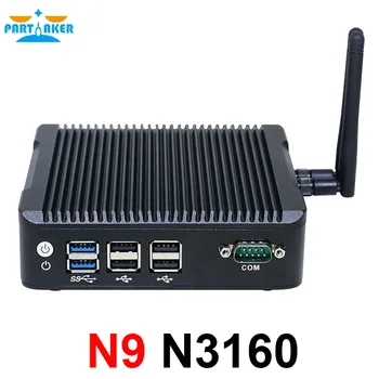 Partaker N9 Mini Pc Su 2 ethernet N3160 Mini Pc Ventiliatoriaus HTPC