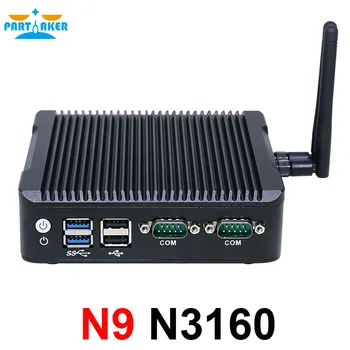 Partaker N9 Mini Pc Su 2 ethernet N3160 Mini Pc Ventiliatoriaus HTPC