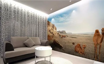 Pasirinktinius nuotraukų 3d kambario tapetai Kupranugaris dykumos kraštovaizdis, namų dekoravimas, tapyba 3d sienų freskomis tapetai, sienų ir 3 d
