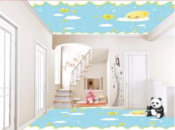 Pasirinktinius nuotraukų 3d lubų freskomis tapetai, dekoras tapybos Animacinių filmų žvaigždės, mėnulis danguje 3d sienų freskomis tapetai už kambarį
