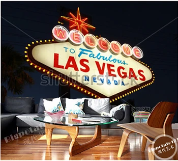 Pasirinktinius nuotraukų foną, Sveiki atvykę į Pasakų Las Vegase didelės freskos vinilo tapetai Papel de parede už kambarį TELEVIZIJOS sienos