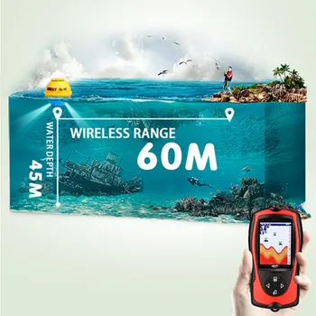 Pasisekė FF1108-1CWLA Nešiojamų Žvejybai Echolotai Jutiklis 45M Vandens Gylis Aukštos raiškos LCD Ekranas Aido geresnį Fishfinder #B9