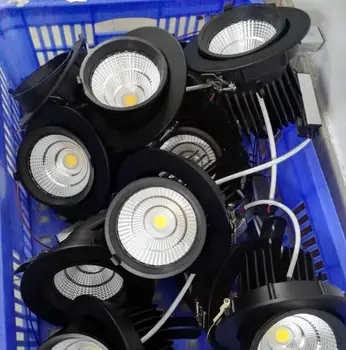 Pasukti 360 laipsnių COB LED Downlight 20W 30W 35W AC85V-265V LED Žemyn Šviesos NR. Pritemdomi COB Vietoje Embedded Žemyn