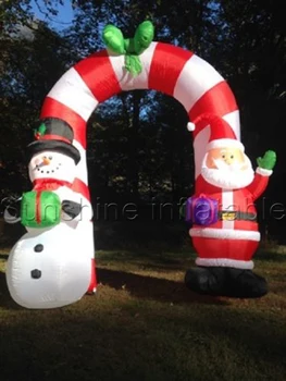 Patalpų lauko populiarus pripučiami santas arka, Kalėdų pripučiami arch kieme apdailos kalėdų papuošalai
