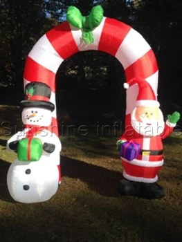 Patalpų lauko populiarus pripučiami santas arka, Kalėdų pripučiami arch kieme apdailos kalėdų papuošalai