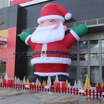 Patrauklus, didelė lauko kalėdinė dekoracija komercinės pripučiami santa claus su orpūte