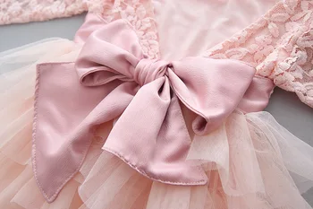 Pavasario mergaitės Boutique nėrinių šokių suknelė Princesė Rudenį gimtadienio nėrinių suknelė Vaikų kamuolys chalatai Drabužius [Yelaumoky]