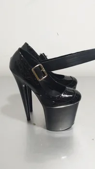 Pavasario specialių pasiūlymų 20 cm seksualus, itin aukštos merchandiser batai, juoda veiklos seksuali Šokių Bateliai