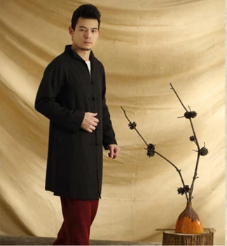 Pavasarį ir rudenį kinijos retro stiliaus varlė mados gryno lino vėjo pertraukiklis lietpaltis mianyiwaitao ilgą striukę, paltą
