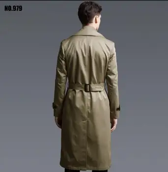 Pavasarį, rudenį 2018 naujų dizainerių dvigubo breasted tranšėjos paltai mens ilgi paltai vyrams drabužius slim fit paltas vyras ilgomis rankovėmis 6XL
