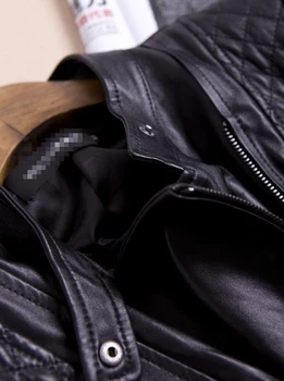 Pavasarį, rudenį, Juoda odinė striukė moterims kailis seksualus įstrižas užtrauktukas jaqueta de couro feminino trumpas Motociklo PU odinė striukė