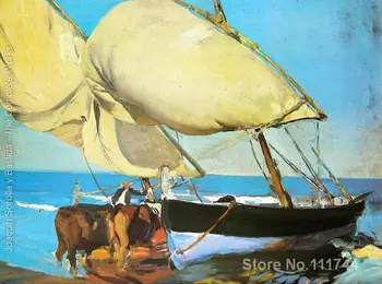 Paveikslų laivų burės Joaquin Sorolla y Bastida drobės Aukštos kokybės Rankų dažytos