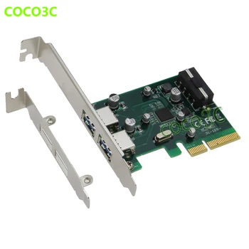 PCI-e 4x USB3.1 Konverteris Adapteris Superspeed 10Gbps 2 prievadai USB 3.1 Tipo PCI express Valdiklio plokštė Suderinama PCIe 8x 16x