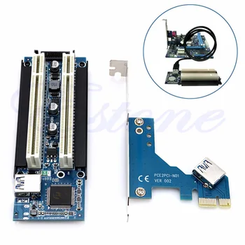 PCI-E Express X1 PCI Dual Stove Pratęsti Kortelės Adapteris Su USB 3.0 Kabelį 2.6 FT