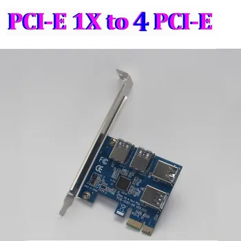 PCIe 1 iki 4 PCI-Express 16X lizdai Riser Card PCI-E 1X Išorės 4 slot Adapter PCI express Port Multiplier Kortelę už BTC Miner
