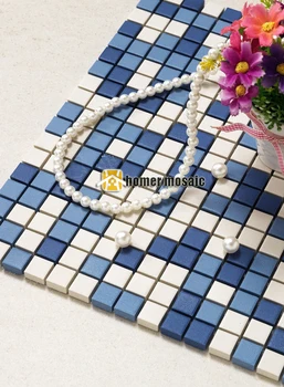 Per kūno keraminių plytelių sumaišyti mėlynos spalvos vonios, dušo mozaika virtuvės backsplash prieškambario mozaika, sienos ir grindys plytelės