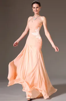 Persikų Vakaro Suknelės 2018 Undinė Brangioji Šifono Nėrinių Backless Plus Size Ilgai Vakare Gown Prom Dresses Chalatas De Soiree