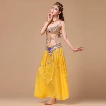 Pilvo Šokių Drabužius Bra&Diržo&Sijonas Moterims Garsiausių Lady Bolivudas Šokio Kostiumai Indijos Suknelės Danza Genčių Pilvo šokis