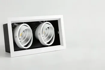Ping 2*12W Aikštėje dviguba LED Lubų šviesos srautą galima reguliuoti Epistar LED lubų šviestuvas Įleidžiamas Vietoje šviesos Downlight AC110V-240V