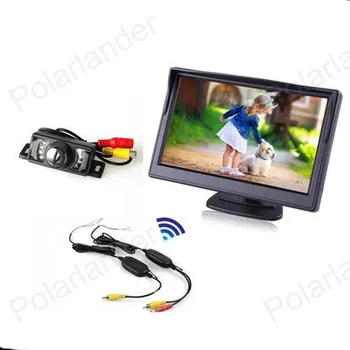 Ping 4,3 Colių Galinio vaizdo Monitorius TFT LCD Ekranas + 7 infraraudonųjų SPINDULIŲ Naktinio Matymo Kamera +Video Siųstuvas & Imtuvas Rinkinyje