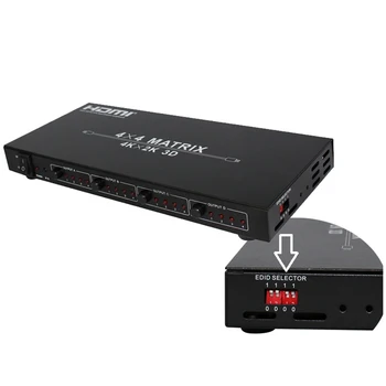 Playvision-Ultra aukštos rezoliucijos HDMI matricos 4X4 4 4 iš HDMI1.4V 3D 4kX2K RS232 su Nuotolinio valdymo