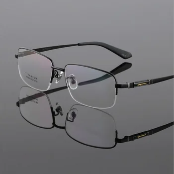 PLOTIS-150 Naujų gryno titano akinių rėmeliai vyrų verslo vyras akinių rėmo itin lengvas big veido patogus veidrodis trumparegystė