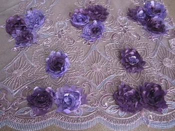 POd44-14 prabanga tekstilės spalvinga žiedlapių siuvinėjimo boutique aukštos klasės siuvinėjimo seilėtas siuvinėjimo audinys unikalus gėlių tipas