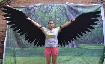 Podiumo Etape Cosplay bendras ilgis 300cm kampas sparnus juodos plunksnos, sparnai,Veiklos filmo Rekvizitai šalis dovana a1990