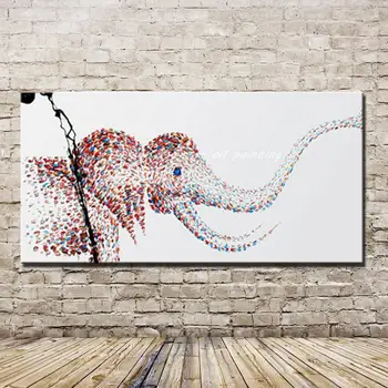 Pop Art Rankomis Dažyti Šiuolaikinio Abstraktaus Dramblys Gyvūnų Naftos Tapyba Ant Drobės, Sienos Meno Nuotrauką Kambarį Namo Apdaila
