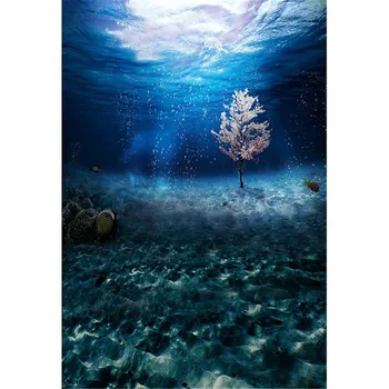 Povandeninio Pasaulio Vestuvių Fotografija Backdrops Fantazijos Išspausdinti Medį Žuvys Mėlynas Vandenynas, Vaikams, Vaikams Šeimų fotostudija